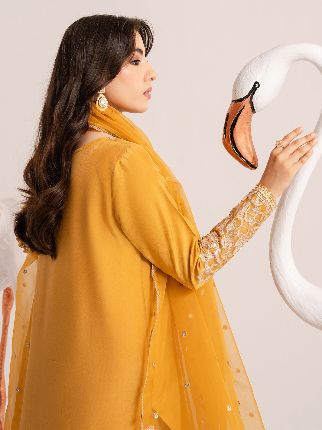 3-Piece Chiffon Embroidered Suit Ready To Wear