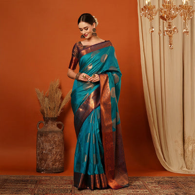 Embellished Bollywood Pure Silk Jacquard Saree (Unstitched)