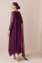 3 Piece Stitched Chiffon & Organza suit - Ready  to Wear