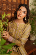 LAWN SUIT WITH CHIFFON DUPATTA 4 SIDE APLIK WITH 4 BUNCH DRESS