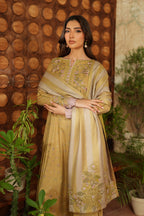 LAWN SUIT WITH CHIFFON DUPATTA 4 SIDE APLIK WITH 4 BUNCH DRESS