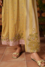 LAWN SUIT WITH CHIFFON DUPATTA 4 SIDE APLIK WITH 4 BUNCH DRESS