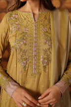 LAWN SUIT WITH CHIFFON DUPATTA 4 SIDE APLIK WITH 4 BUNCH DRESS