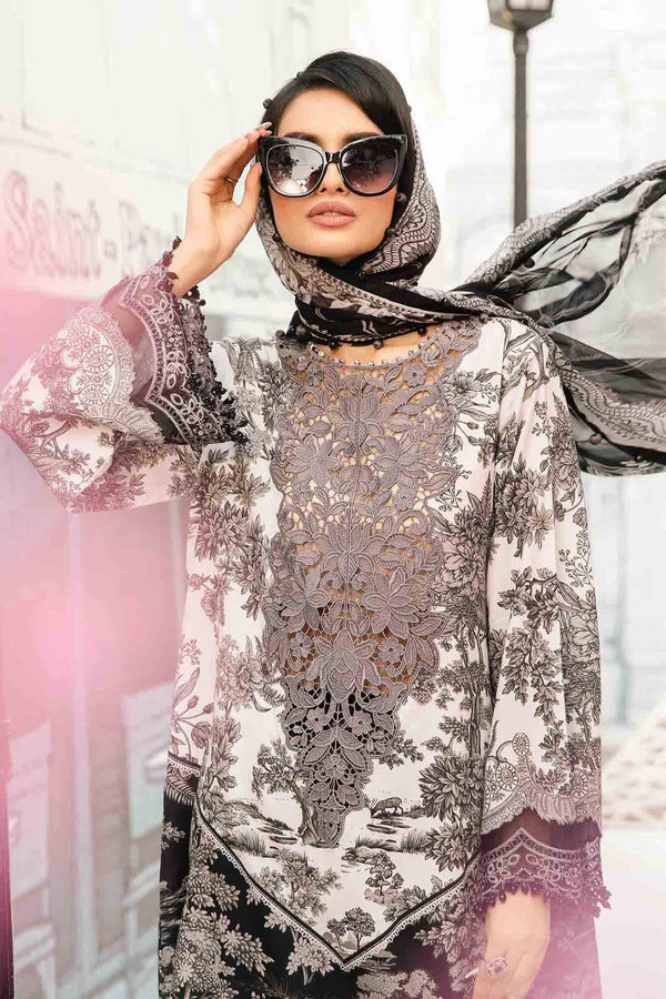 03-Piece Printed Lawn Embroidered Dress Ready To Wear