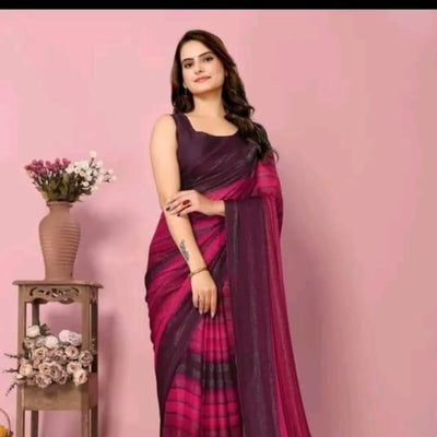 Printed Beautiful Silk Saree For Women (Unstitched)