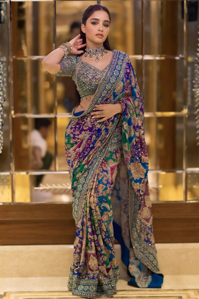 Beautiful Rainbow Saree For Women (Unstitched)