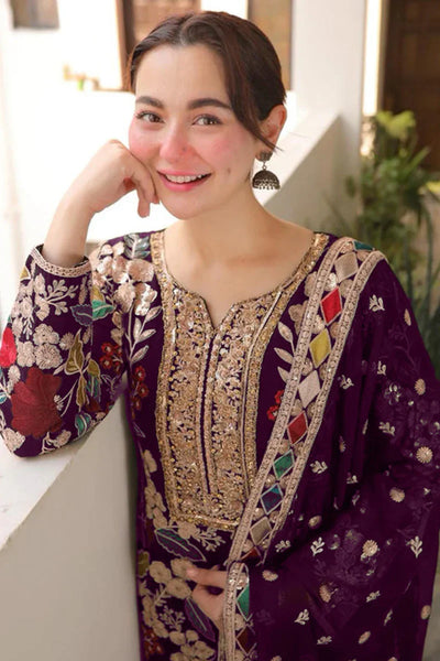 Velvet Handwork Salwar Kameez with Dupatta