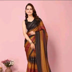 Printed Beautiful Silk Saree For Women (Unstitched)
