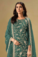 Chinon Embroidered Straight Cut Trouser Suit