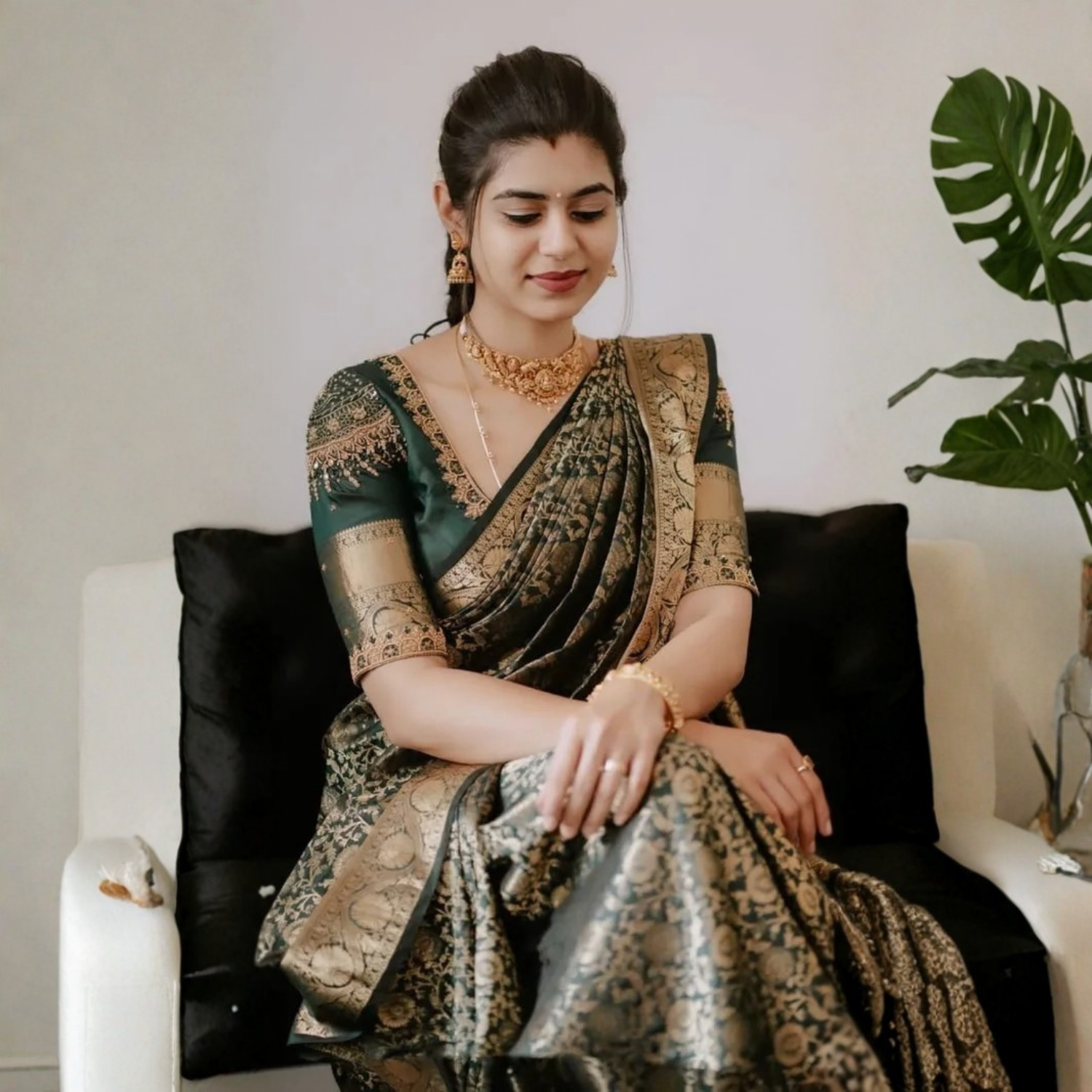 High-Quality Banarasi Silk Saree for Women (Unstitched)