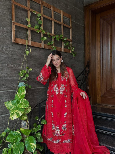 3-Piece Lawn Fully Embroidered Dress Ready To Wear
