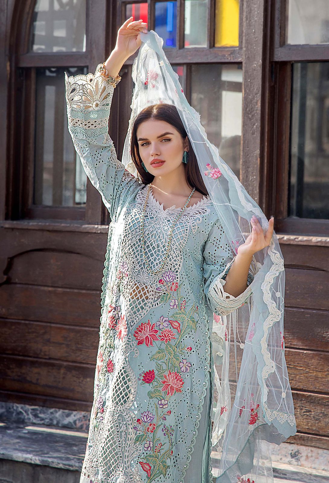 Lawn Embroidered Chikankari Suit 3 Piece Suit RTW
