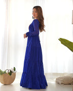 Pure Soft Faux Georgette Laheriya Print Anarkali Gown