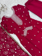 Elegant Pink Pure Blooming Vichitra Silk Kurta Set â€“ Ready to Wear