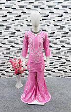 Rayon Embroidered Top & Sharara Set for Kids