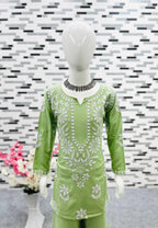 Rayon Embroidered Top & Sharara Set for Kids
