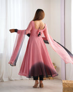 Trendy Colorful Padding Gown Set