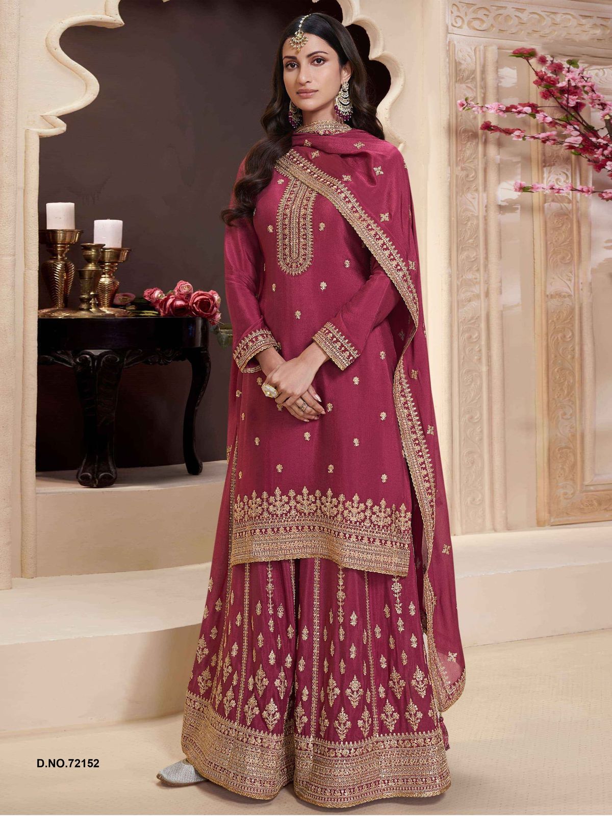 Classic Heavy Chinon Embroidered Suit