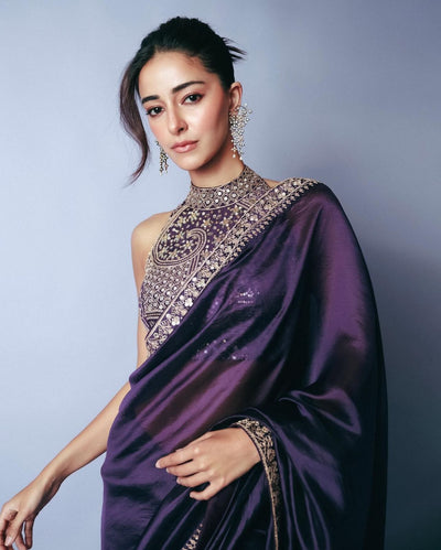 Soft Blooming Tissue Embroidered Saree