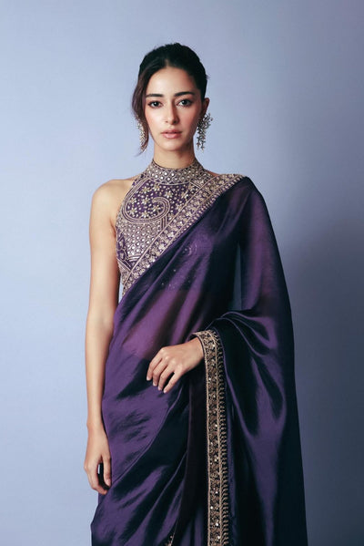 Soft Blooming Tissue Embroidered Saree