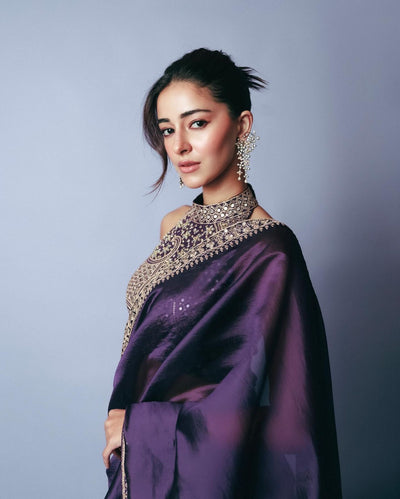 Soft Blooming Tissue Embroidered Saree