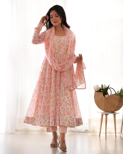 Premium Chiffon Floral Anarkali Set