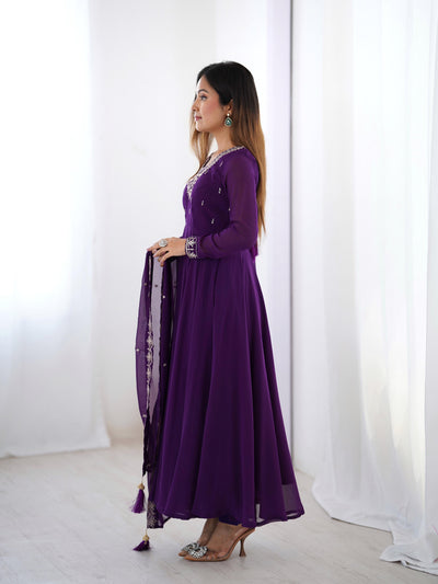 Elegant 3-Piece Fox Georgette Anarkali