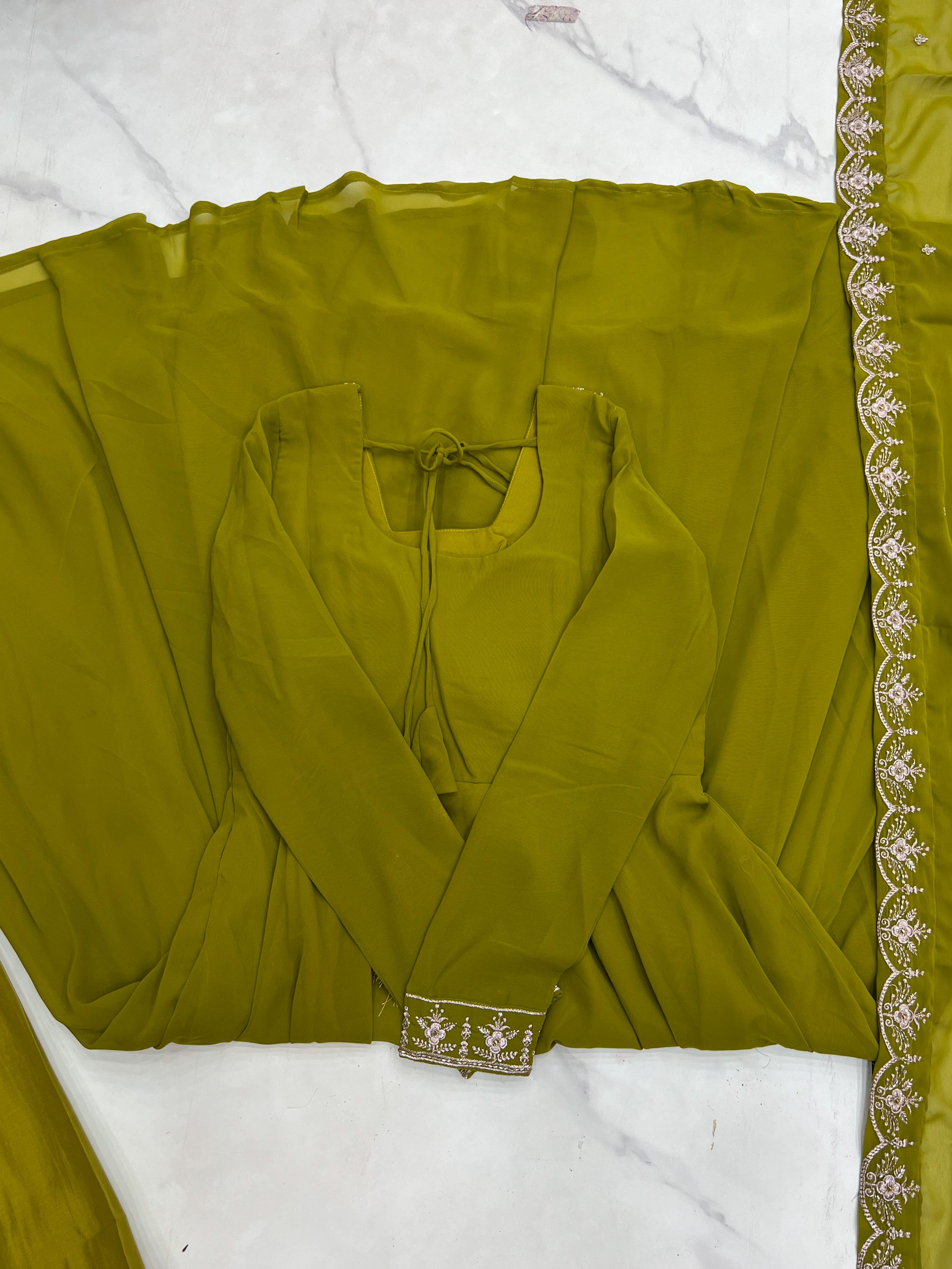 Elegant 3-Piece Fox Georgette Anarkali