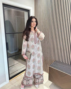 Embroidered Georgette Top with Crepe Palazzo