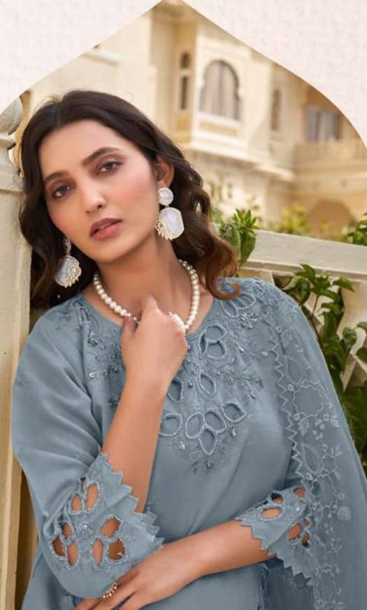 Crystal Viscous Suit with Heavy Organza Dupatta