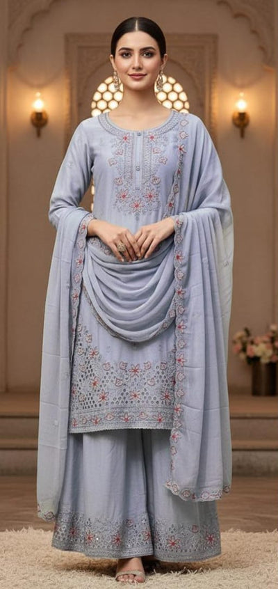 Heavy Chiffon Palazzo Suit Set