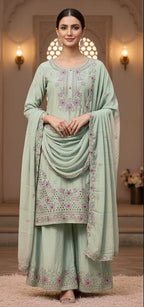 Heavy Chiffon Palazzo Suit Set