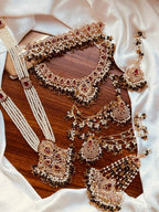 Grand Kundan Pearl Bridal Jewelry Set
