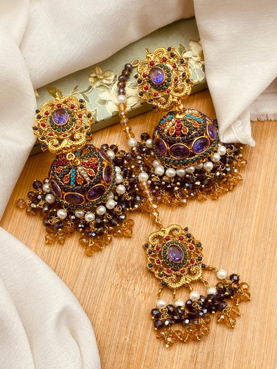 Elegant Turkish Jhumki Tikka Set
