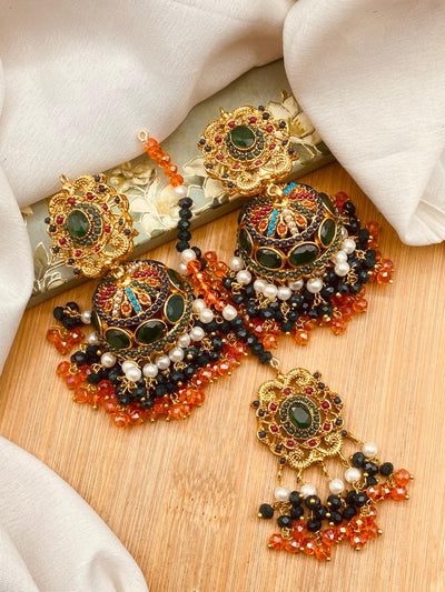 Elegant Turkish Jhumki Tikka Set