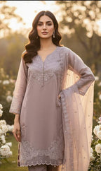 Crystal Viscous Top with Dupatta Set
