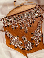Luxury Handcrafted Bridal Choker Set with Ruby Stones & Pearl Drops