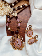 Royal Heritage Sky Blue Pendant & Pearl Mala Set