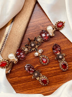 Premium Turkish Rose & Pearl Choker Set