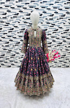 Heavy Chinon Silk Gown With Dupatta