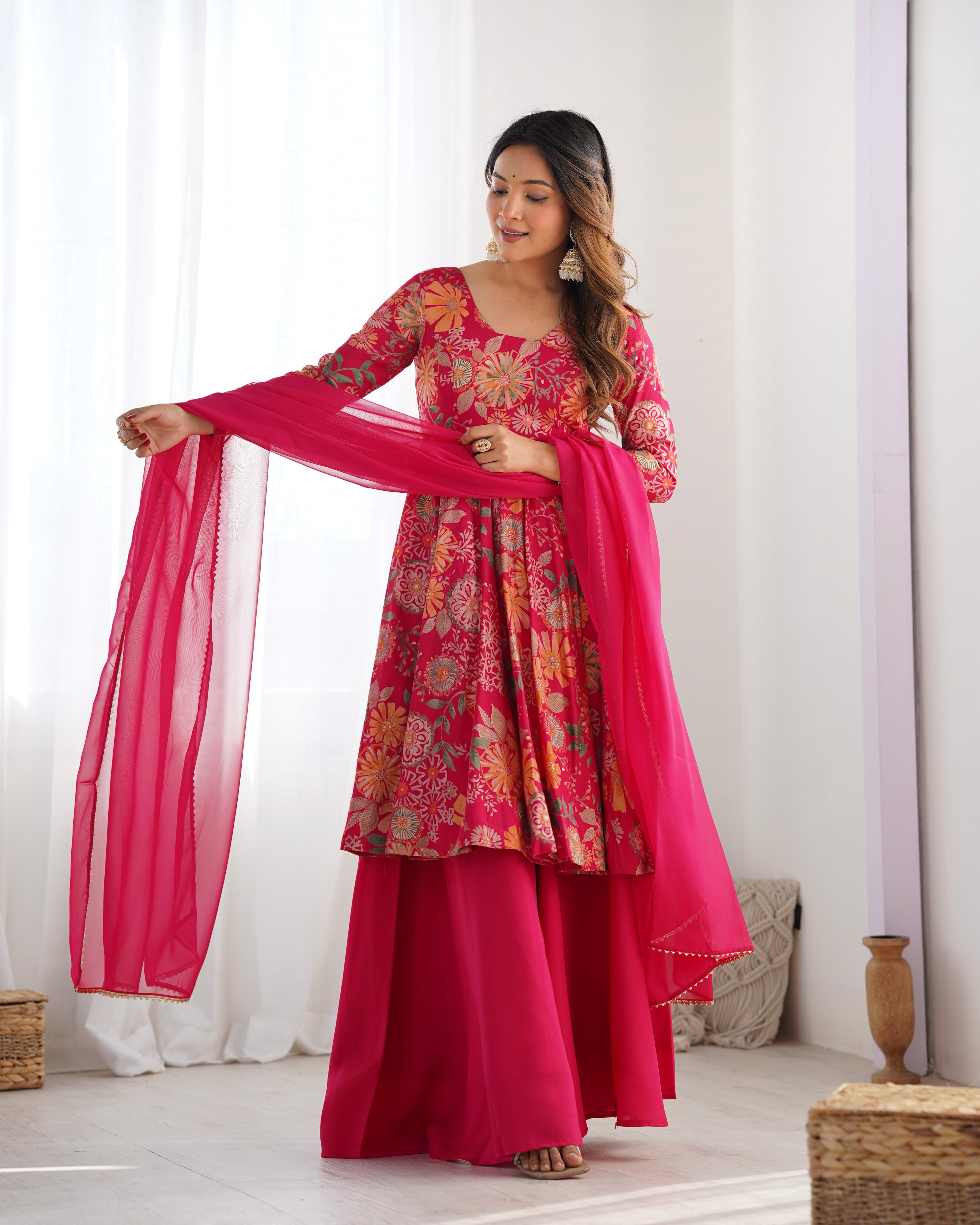 Gorgeous Printed Palazzo Suit With Dupatta