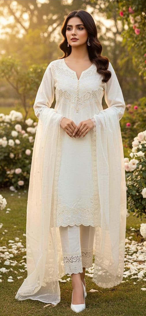 Crystal Viscous Top with Dupatta Set