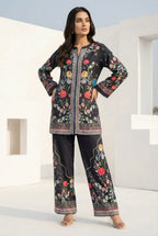 Midnight Charcoal Floral 2-Piece Cotton Co-ord Set