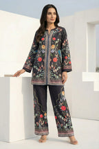 Midnight Charcoal Floral 2-Piece Cotton Co-ord Set