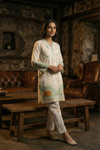 Cream & Emerald Botanical 2-Piece Cotton Co-ord Set