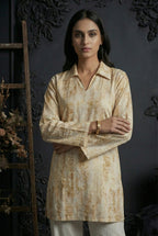 Premium Off-White Cotton Suit with Victorian Floral Print
