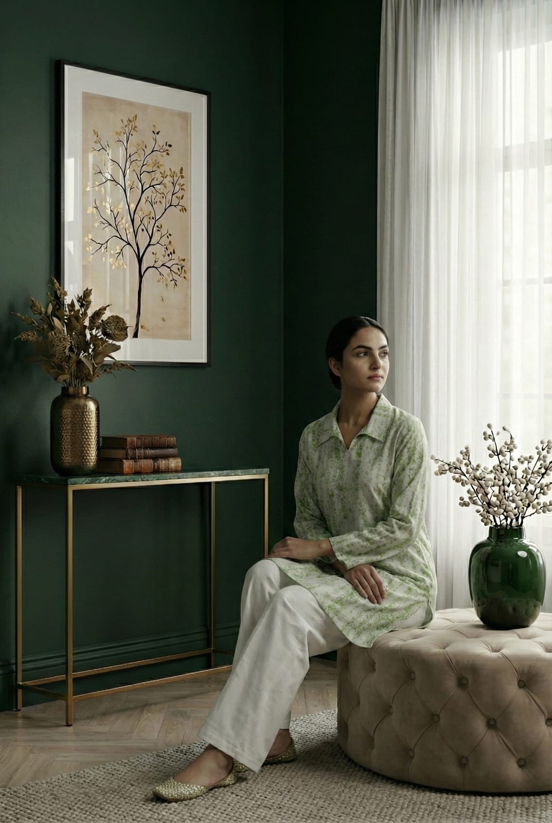 Inaaya Fabrics Textured 2-Piece Ready to Wear Suit