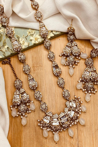 Elegant Mother of Pearl Long Mala Necklace for Women