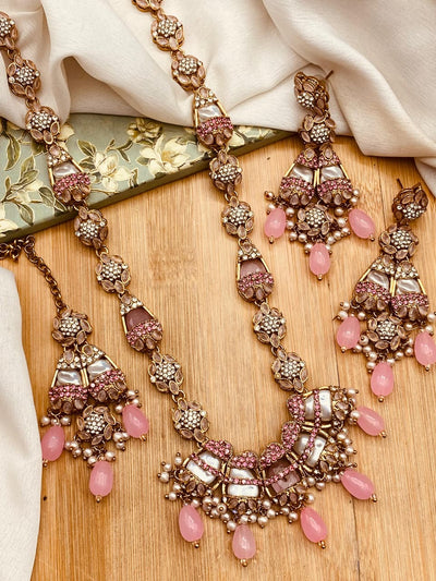 Elegant Mother of Pearl Long Mala Necklace for Women