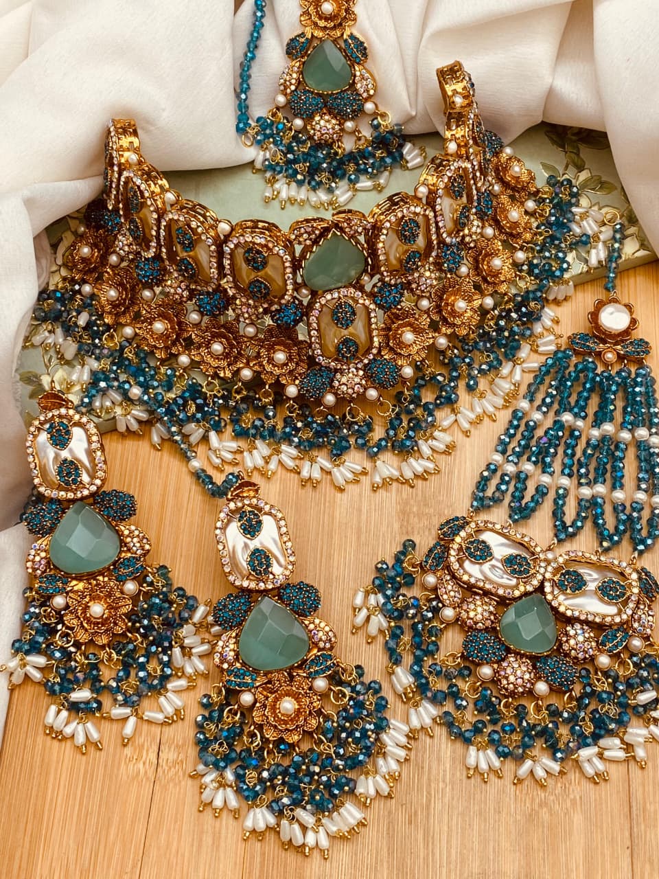 Luxury Turkish Bridal Jewelry Set with Mother of Pearl (MOP
